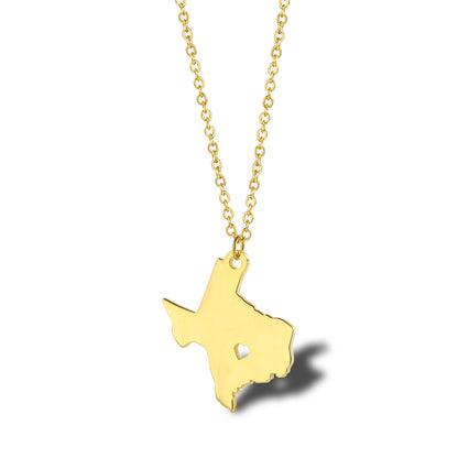 Geometric Map Pendant Necklace