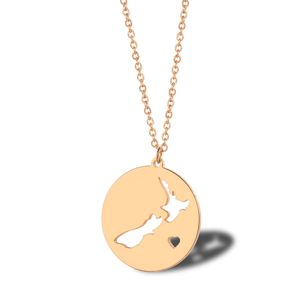 Geometric Map Pendant Necklace