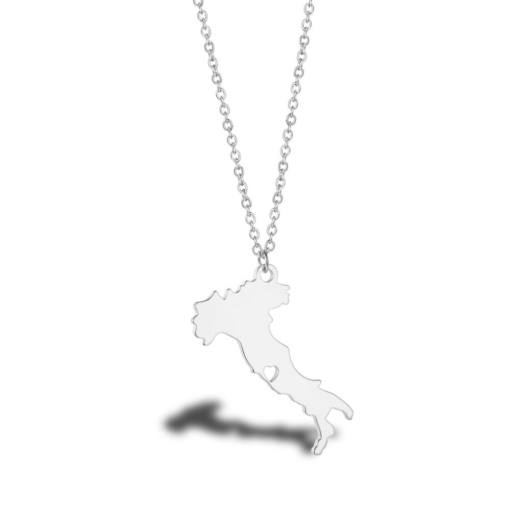 Geometric Map Pendant Necklace