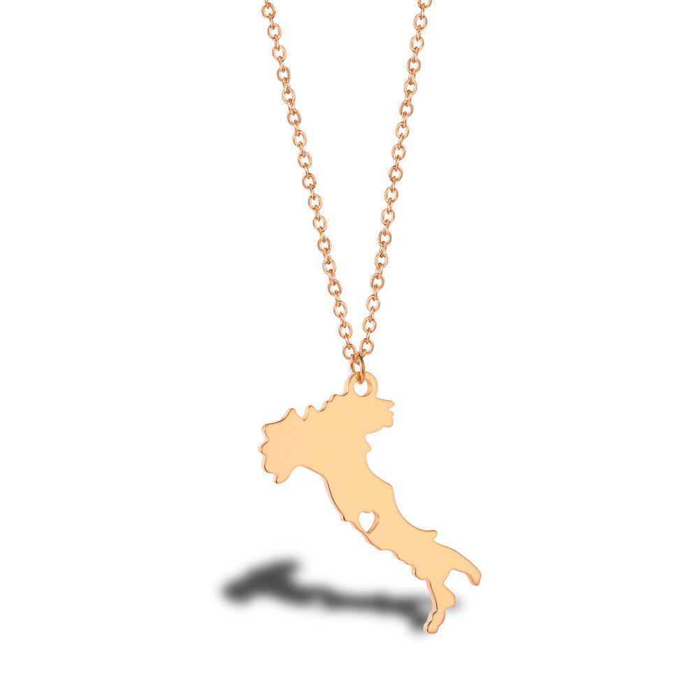 Geometric Map Pendant Necklace
