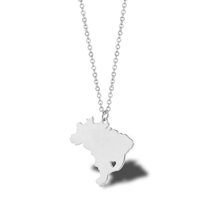 Geometric Map Pendant Necklace