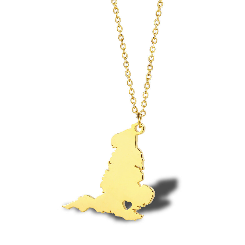Geometric Map Pendant Necklace