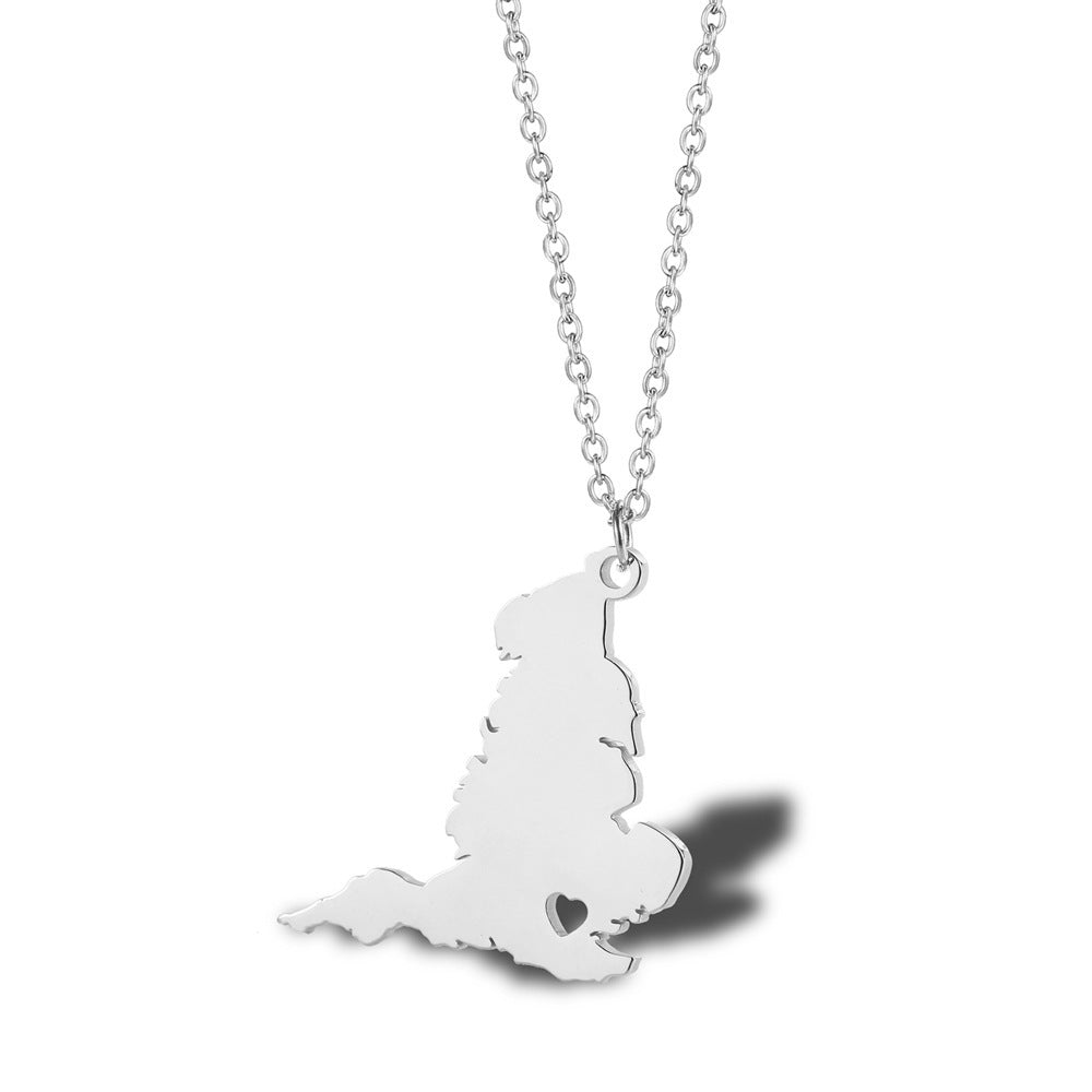 Geometric Map Pendant Necklace