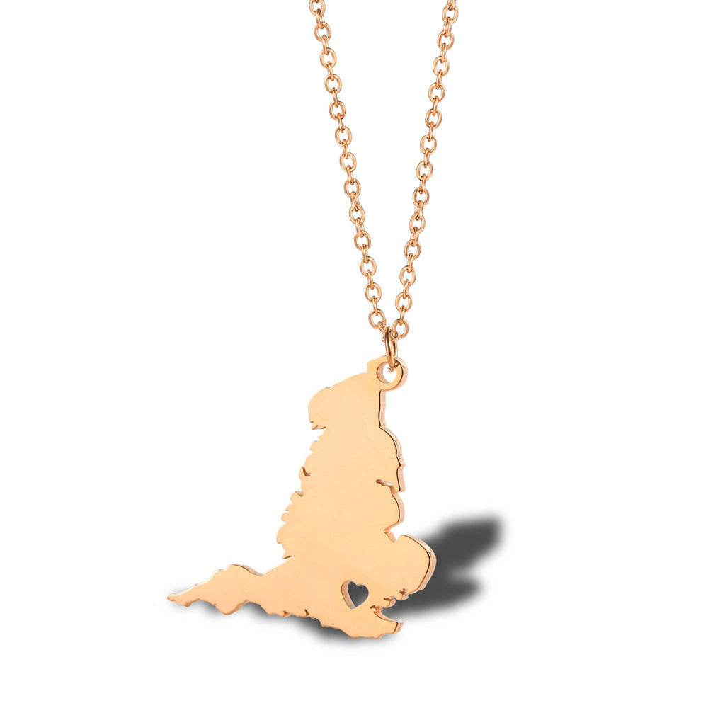 Geometric Map Pendant Necklace