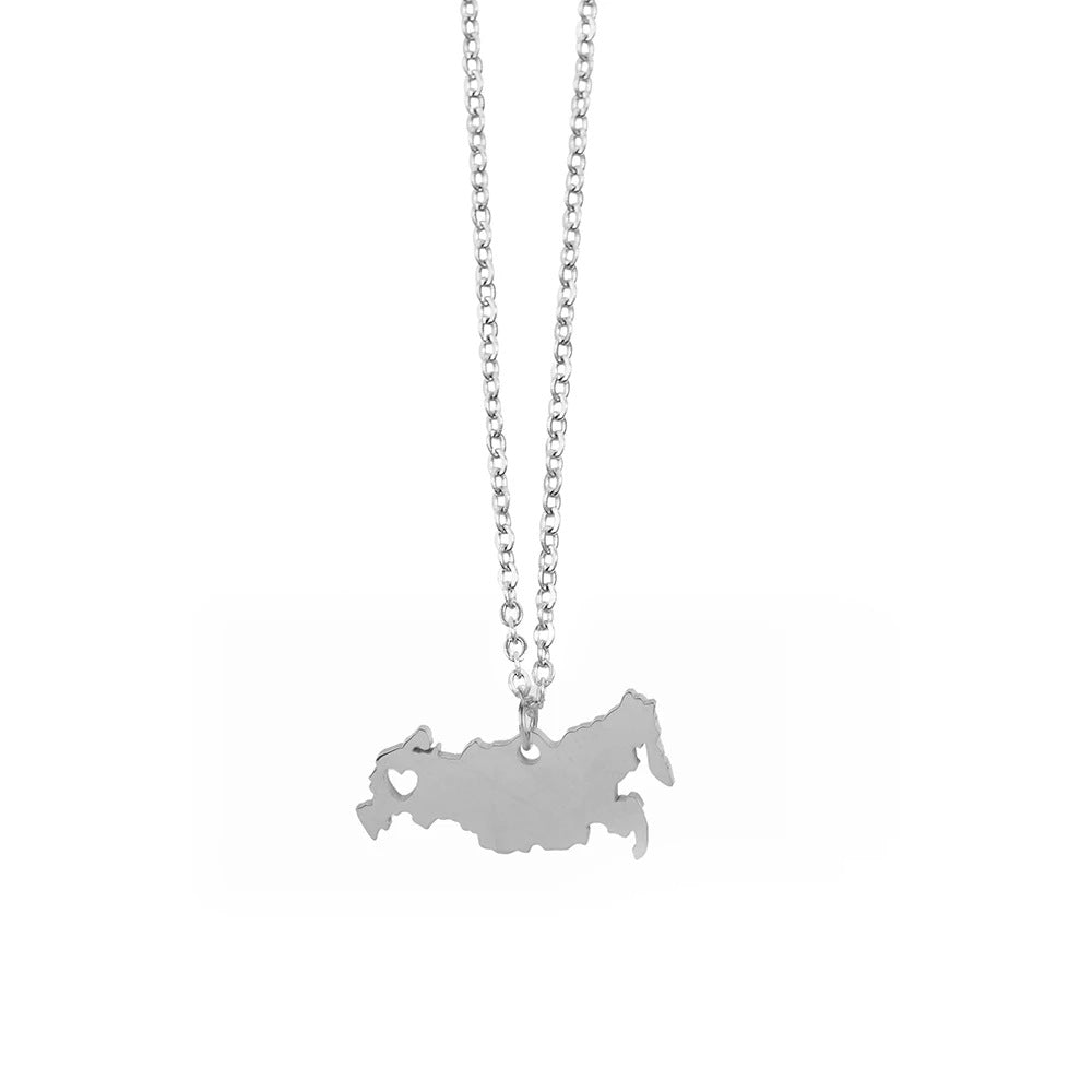 Geometric Map Pendant Necklace