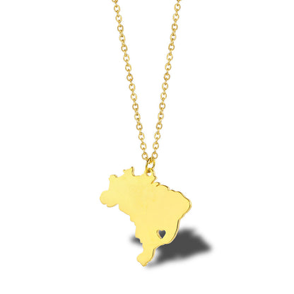 Geometric Map Pendant Necklace