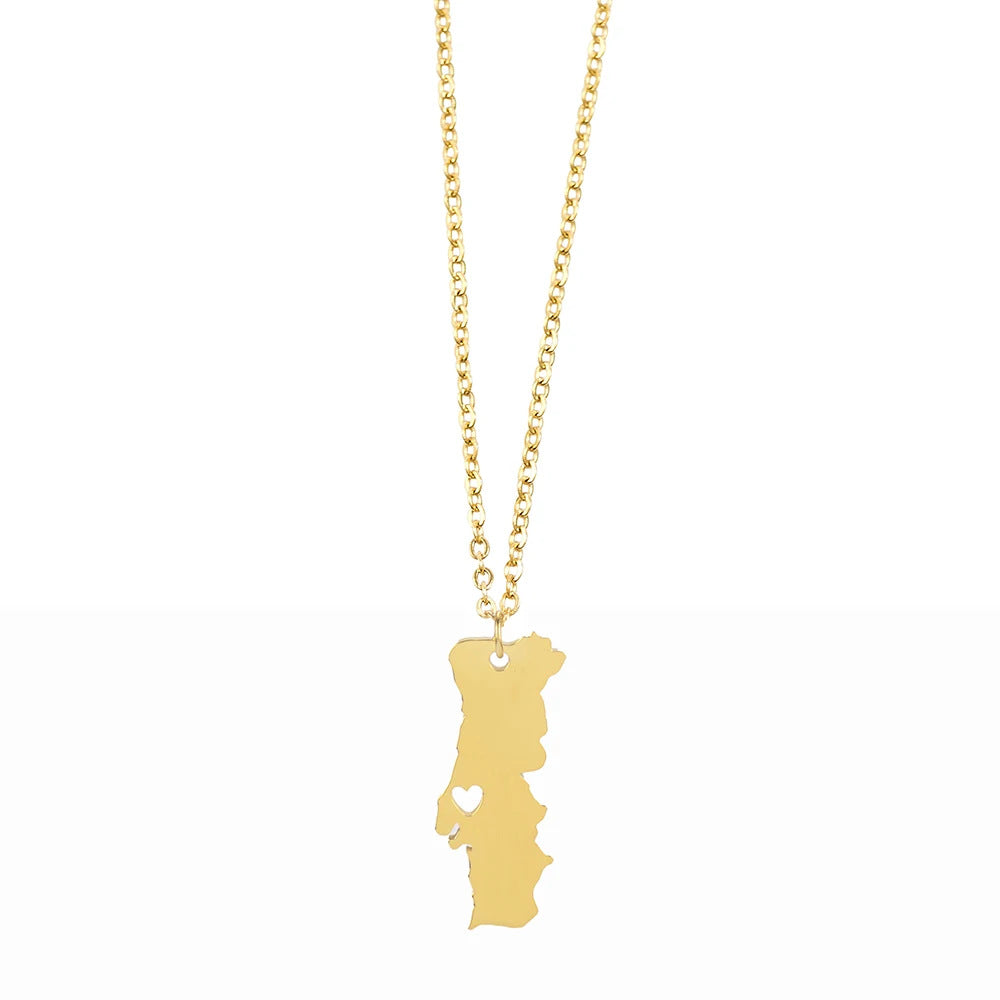 Geometric Map Pendant Necklace