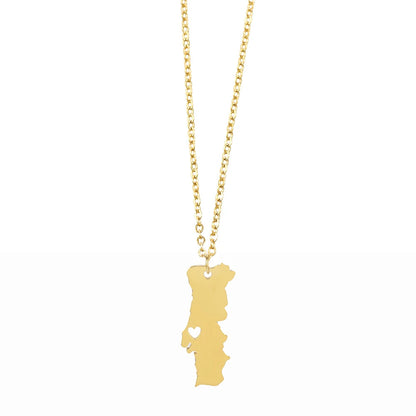 Geometric Map Pendant Necklace