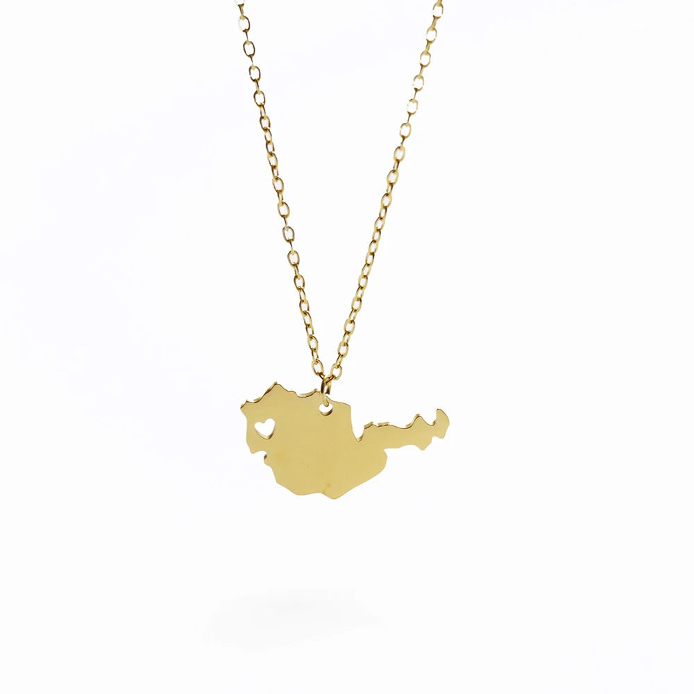 Geometric Map Pendant Necklace