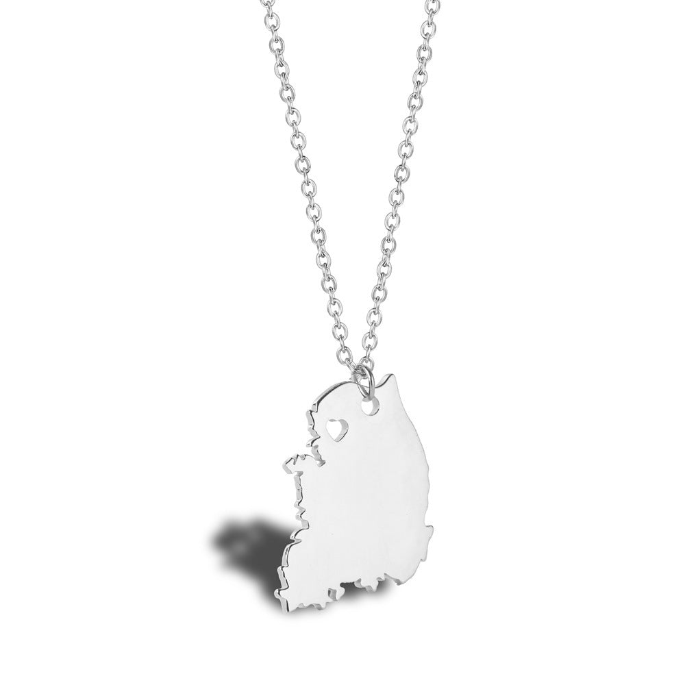 Geometric Map Pendant Necklace