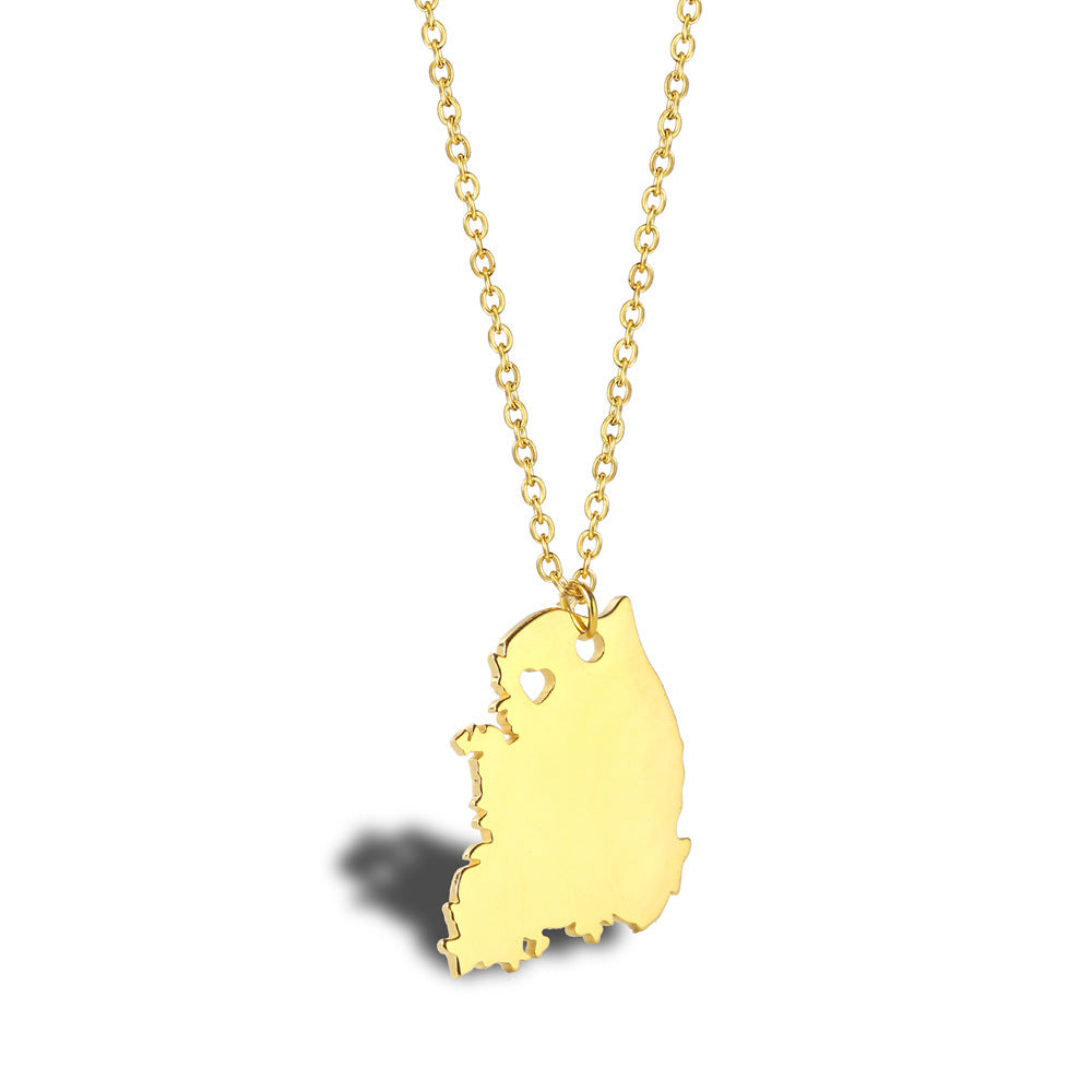Geometric Map Pendant Necklace