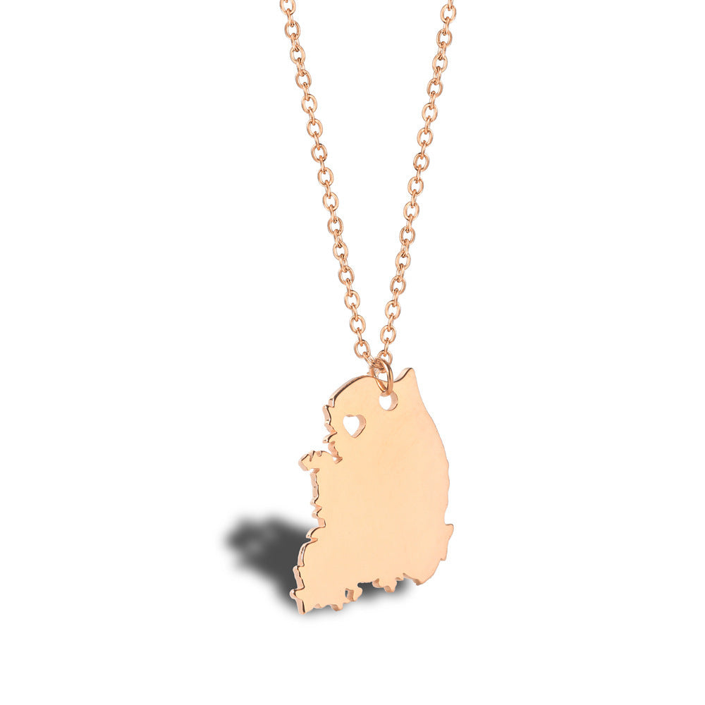 Geometric Map Pendant Necklace