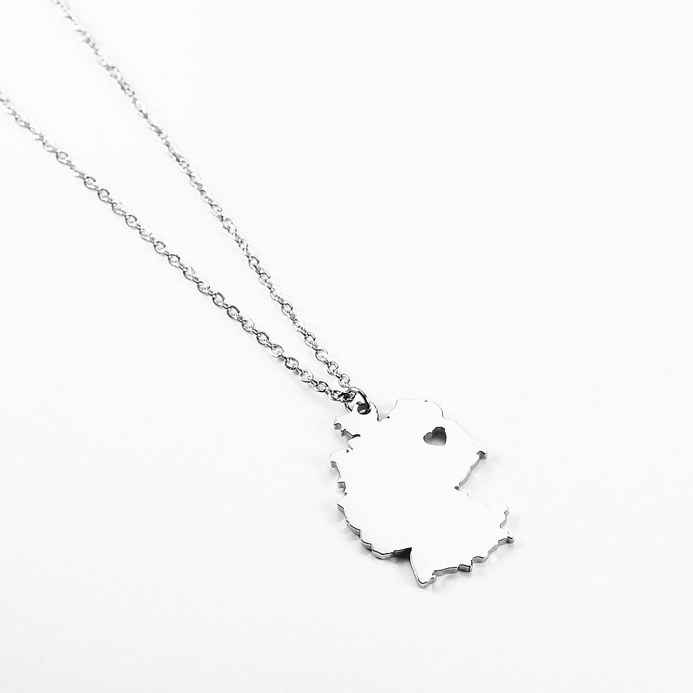 Geometric Map Pendant Necklace