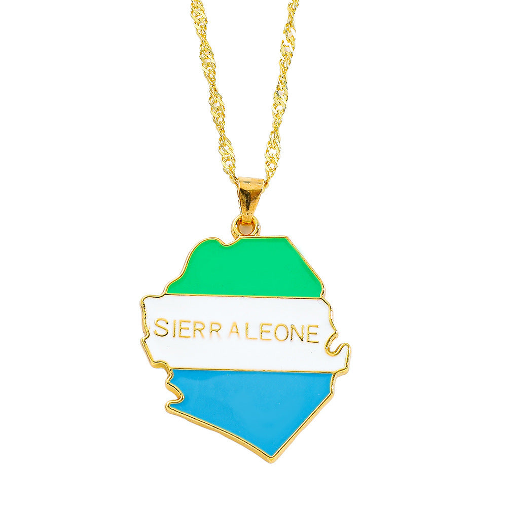 Geometric Map Pendant Necklace