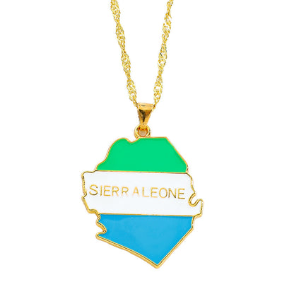 Geometric Map Pendant Necklace