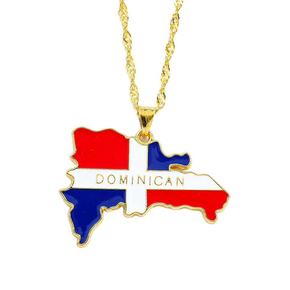 Geometric Map Pendant Necklace