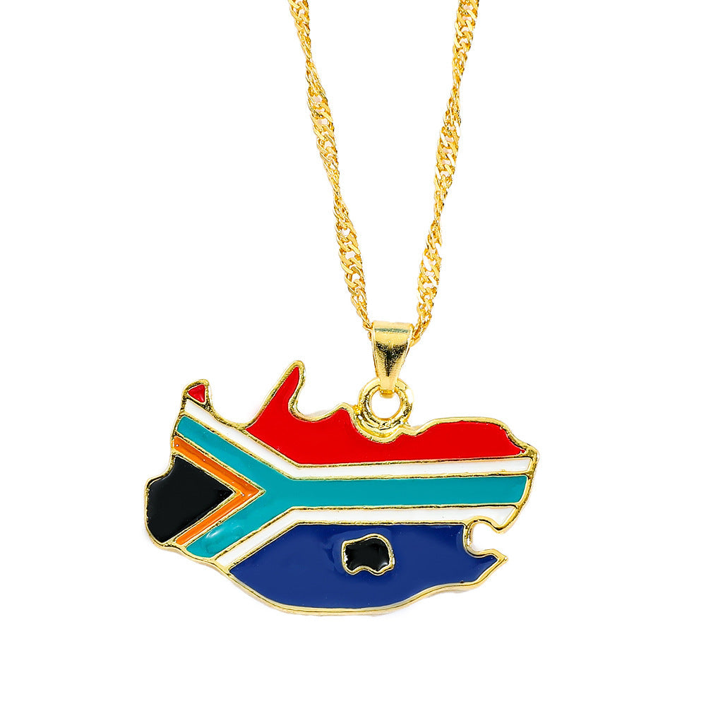 Geometric Map Pendant Necklace