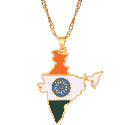 Geometric Map Pendant Necklace