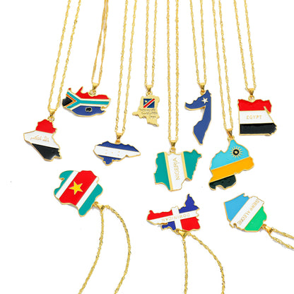 Geometric Map Pendant Necklace