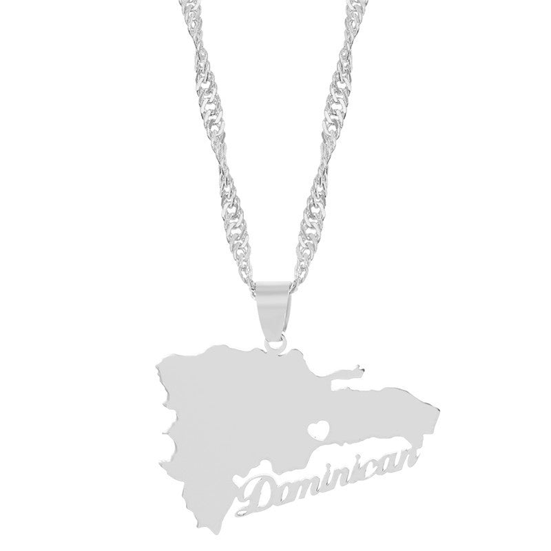 Geometric Map Pendant Necklace