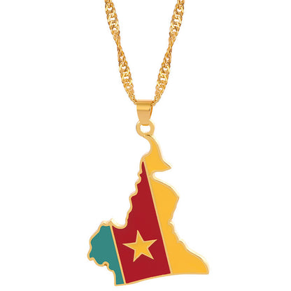 Geometric Map Pendant Necklace