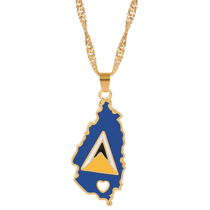 Geometric Map Pendant Necklace