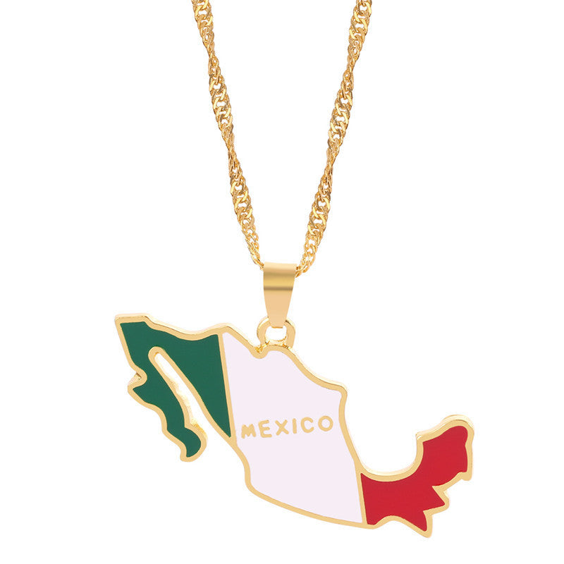 Geometric Map Pendant Necklace
