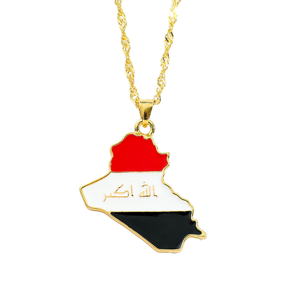 Geometric Map Pendant Necklace
