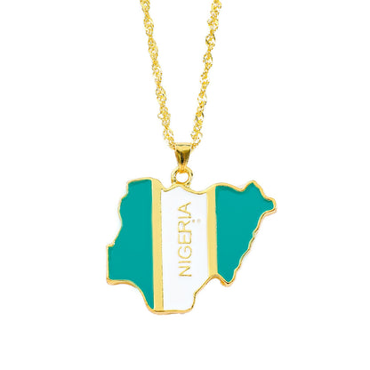 Geometric Map Pendant Necklace