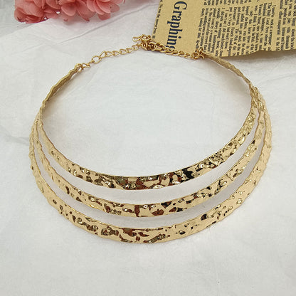 Geometric Metal Choker Necklace