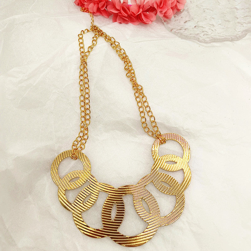 Geometric Metal Choker Necklace
