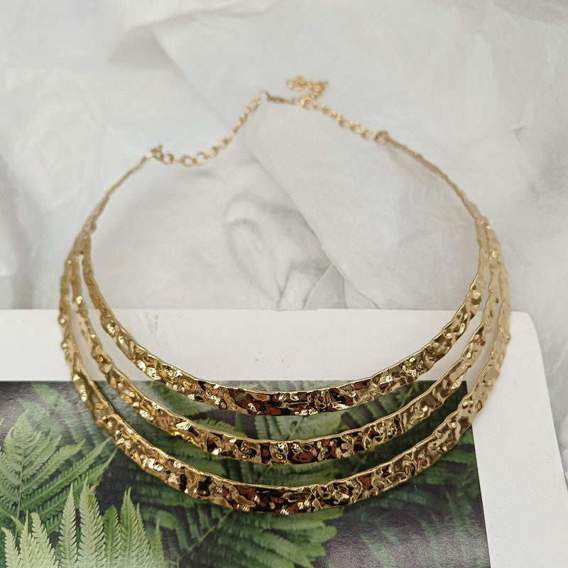 Geometric Metal Choker Necklace
