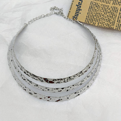 Geometric Metal Choker Necklace