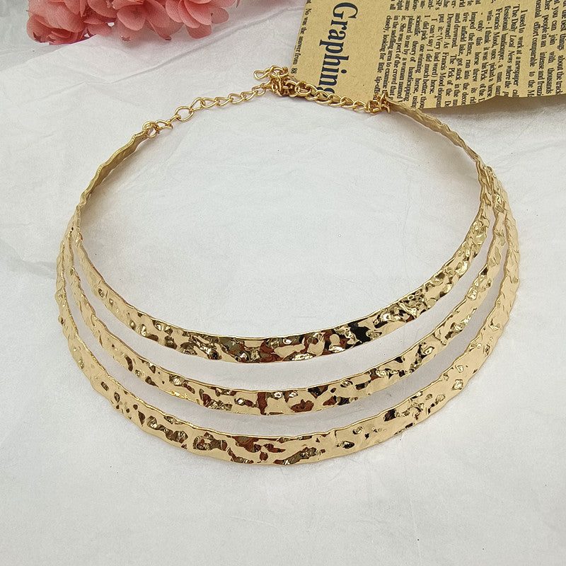 Geometric Metal Choker Necklace