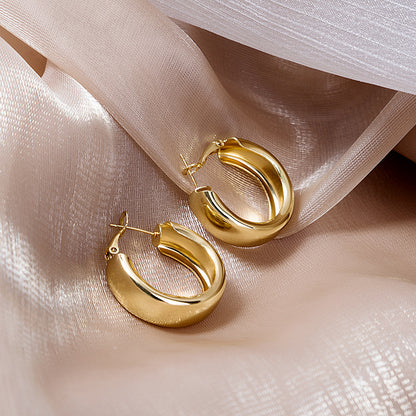 Geometric Metal Hoop Earrings