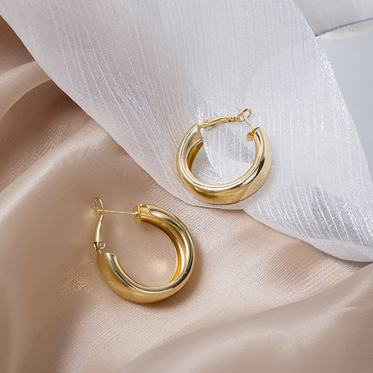 Geometric Metal Hoop Earrings