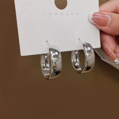 Geometric Metal Hoop Earrings