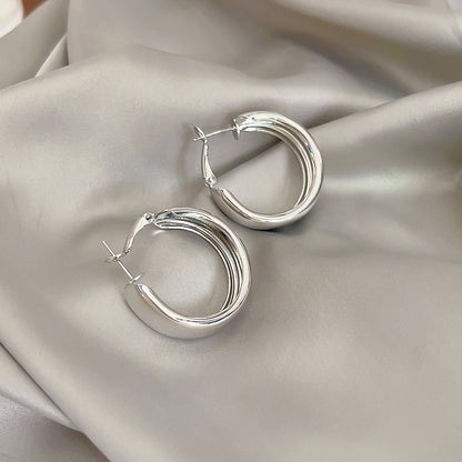Geometric Metal Hoop Earrings