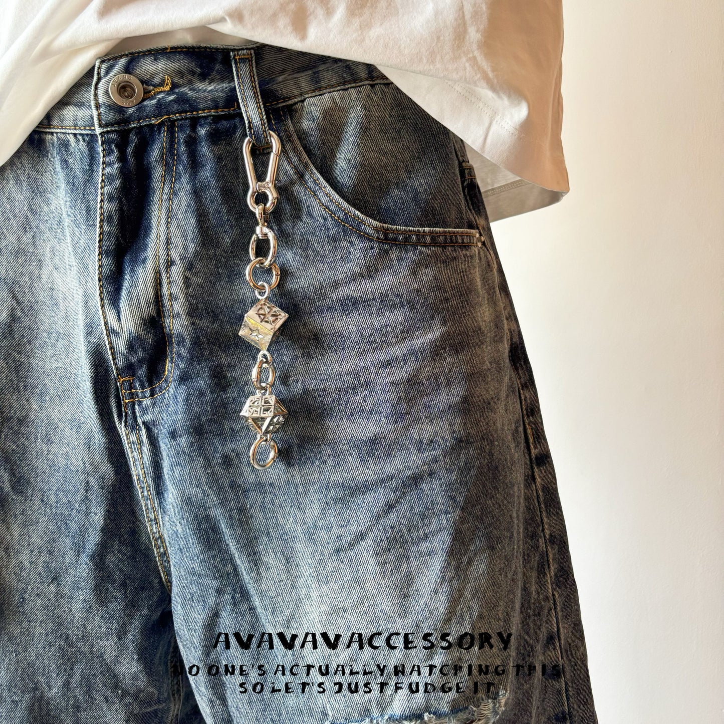 Geometric Metal Keychain Pendant