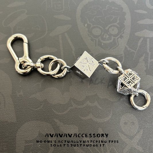 Geometric Metal Keychain Pendant