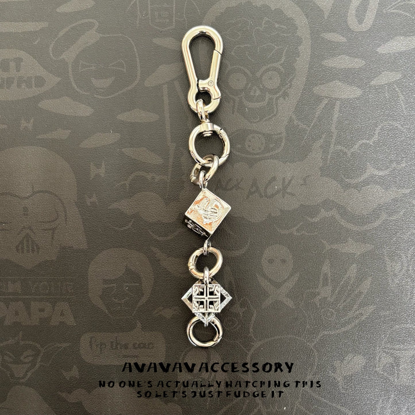 Geometric Metal Keychain Pendant