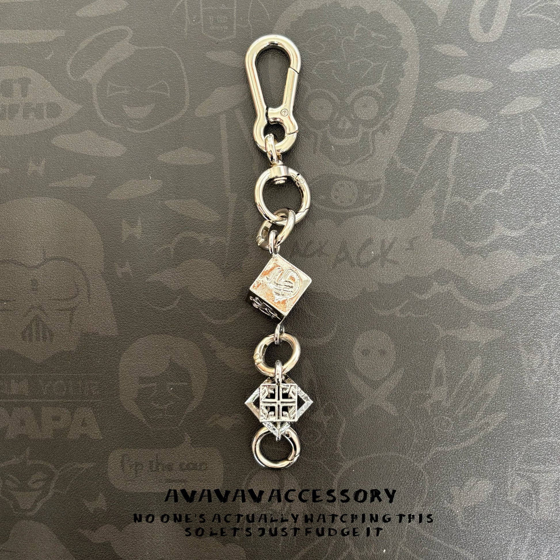 Geometric Metal Keychain Pendant