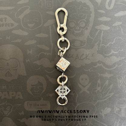 Geometric Metal Keychain Pendant