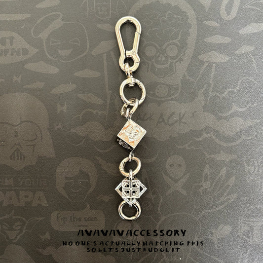 Geometric Metal Keychain Pendant