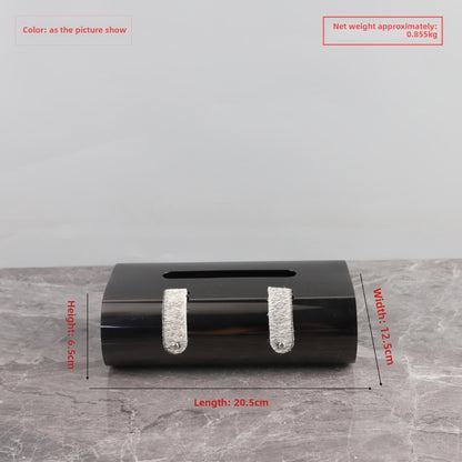 Geometric Metallic Tissue Box Holder