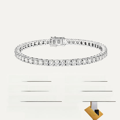 Geometric Moissanite Silver Bracelet