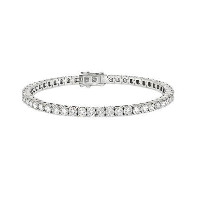 Geometric Moissanite Silver Bracelet