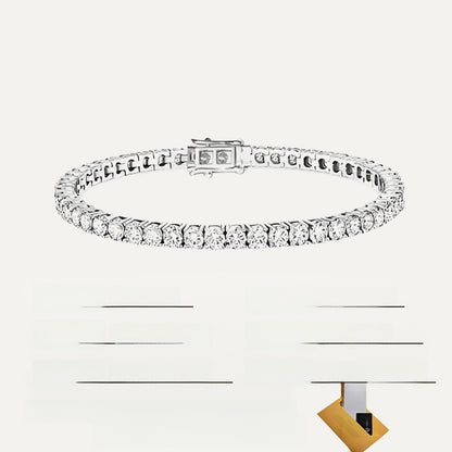 Geometric Moissanite Silver Bracelet