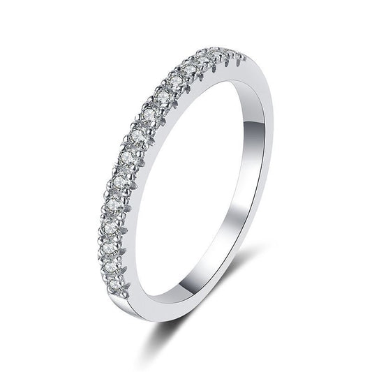 Geometric Moissanite Silver Ring