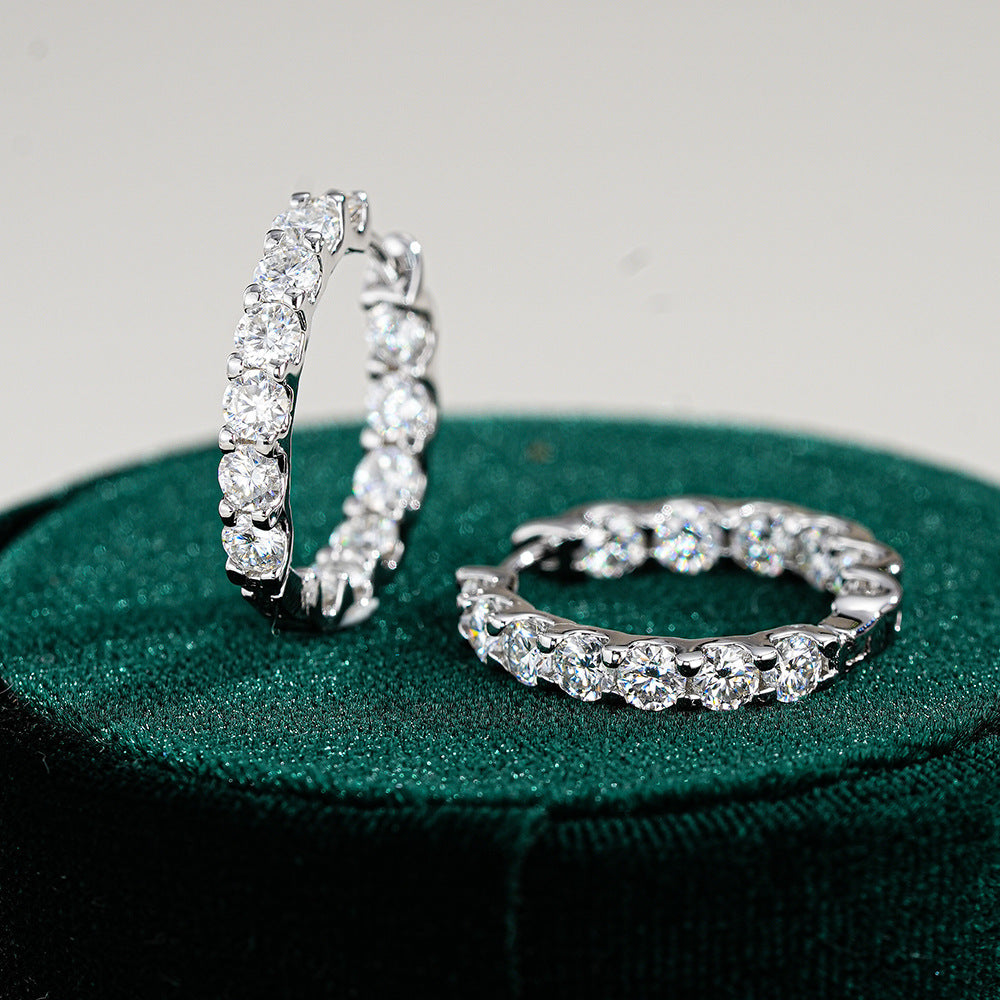 Geometric Moissanite Sterling Silver Earrings